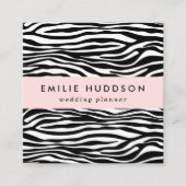 Zebra Print, Zebra Stripes, zwart en wit Vierkante Visitekaartje (Voorkant)
