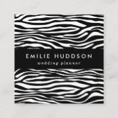 Zebra Print, Zebra Stripes, zwart en wit Vierkante Visitekaartje (Voorkant)