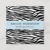 Zebra Print, Zebra Stripes, zwart en wit Vierkante Visitekaartje (Voorkant)