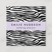Zebra Print, Zebra Stripes, zwart en wit Vierkante Visitekaartje (Voorkant)