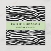 Zebra Print, Zebra Stripes, zwart en wit Vierkante Visitekaartje (Voorkant)