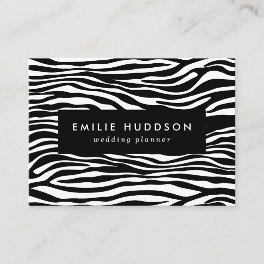 Zebra Print, Zebra Stripes, zwart en wit Visitekaartje (Voorkant)