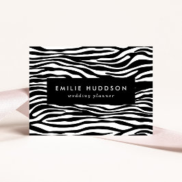 Zebra Print, Zebra Stripes, zwart en wit Visitekaartje