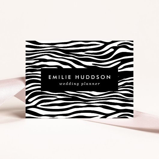 Zebra Print, Zebra Stripes, zwart en wit Visitekaartje