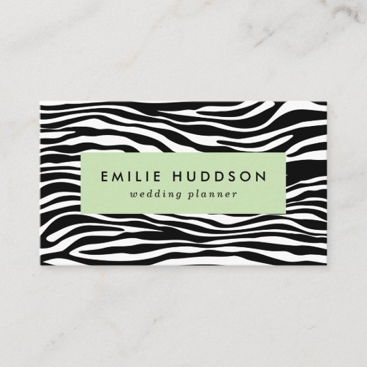 Zebra Print, Zebra Stripes, zwart en wit Visitekaartje (Voorkant)