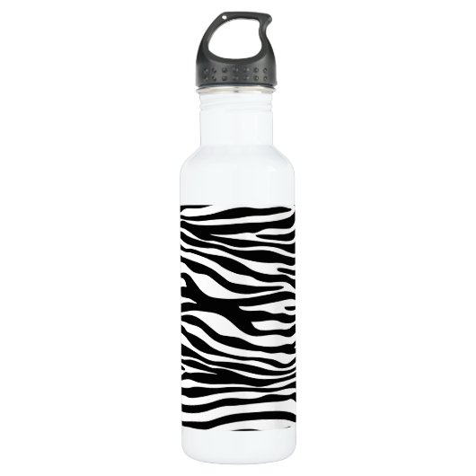Zebra Print, Zebra Stripes, zwart en wit Waterfles (Voorkant)