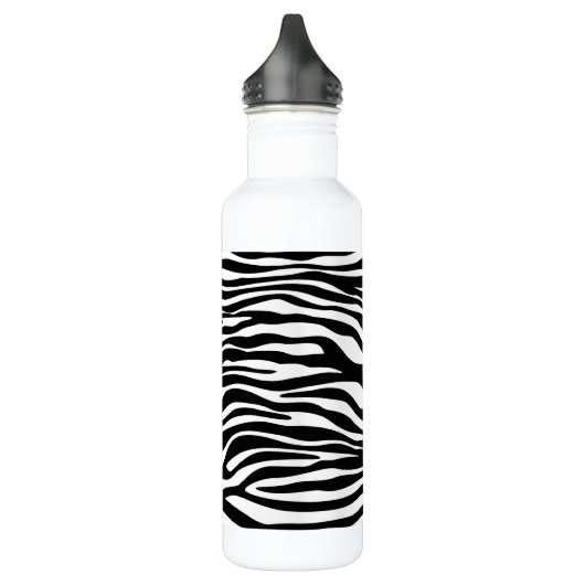 Zebra Print, Zebra Stripes, zwart en wit Waterfles (Links)