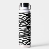 Zebra Print, Zebra Stripes, zwart en wit Waterfles (Achterkant)