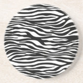 Zebra Print, Zebra Stripes, zwart en wit Zandsteen Onderzetter (Voorkant)