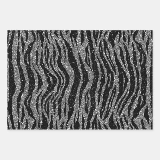 Zebra Print Zwart en Blauwgroen Turquoise en Wit Inpakpapier Vel (Voorkant 2)