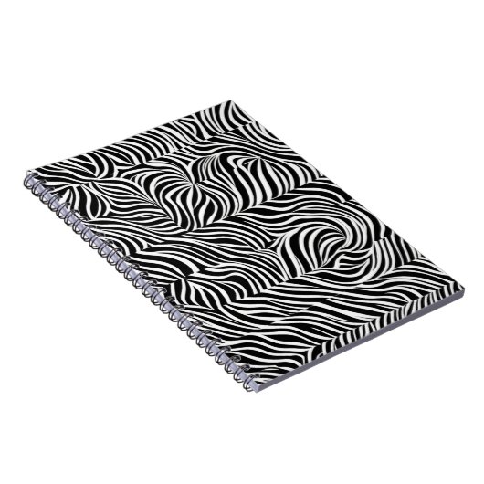 Zebra print zwart-wit Notitieboek (Rechterzijde)