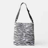 Zebra Print Zwart-wit Strepen Crossbody Tas (Achterkant)