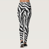 Zebra print zwart-wit yoga broek leggings (Achterkant)