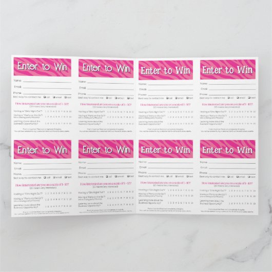 Zebra Printable Vendor Slips – Editable Download Kaart (Binnen)