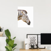 Zebra profiel dierportret oerwoud poster (Thuiskantoor)