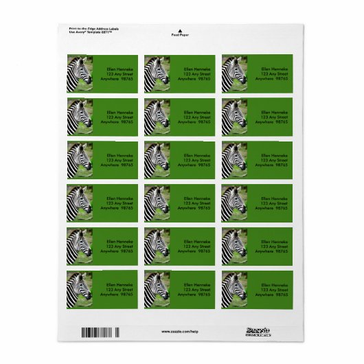 Zebra profiel etiket (Full Sheet)