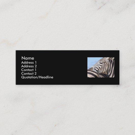 Zebra-profielkaart Mini Visitekaartje (Voorkant)