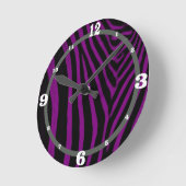 Zebra- Purple With Gray Accent Ronde Klok (Hoek)