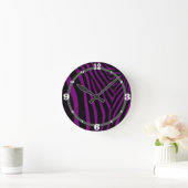 Zebra- Purple With Gray Accent Ronde Klok (Huis)