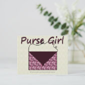 Zebra Purse Girl Briefkaart (Staand voorkant)