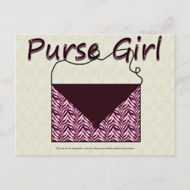 Zebra Purse Girl Briefkaart