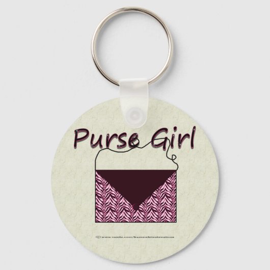 Zebra Purse Girl Sleutelhanger (Voorkant)