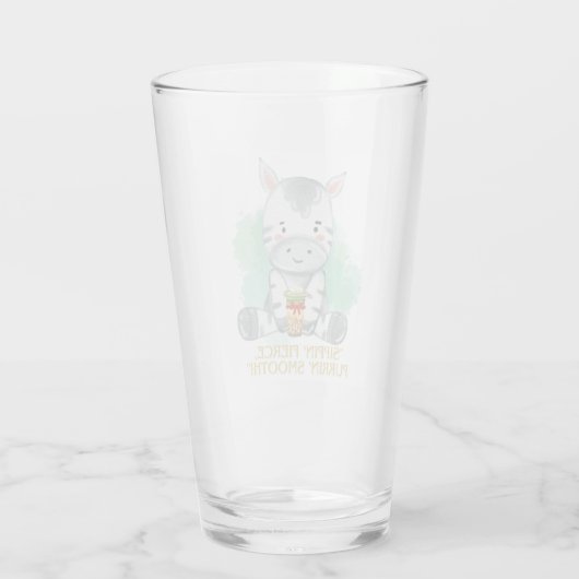 zebra quote cartoon drink bobba tea glas (Achterkant)