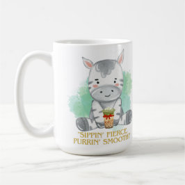 zebra quote cartoon drink bobba tea koffiemok
