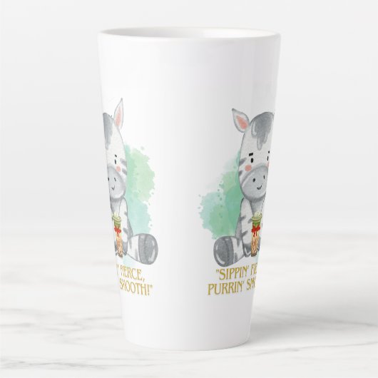 zebra quote cartoon drink bobba tea latte mok (Voorkant)