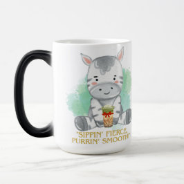 zebra quote cartoon drink bobba tea magische mok