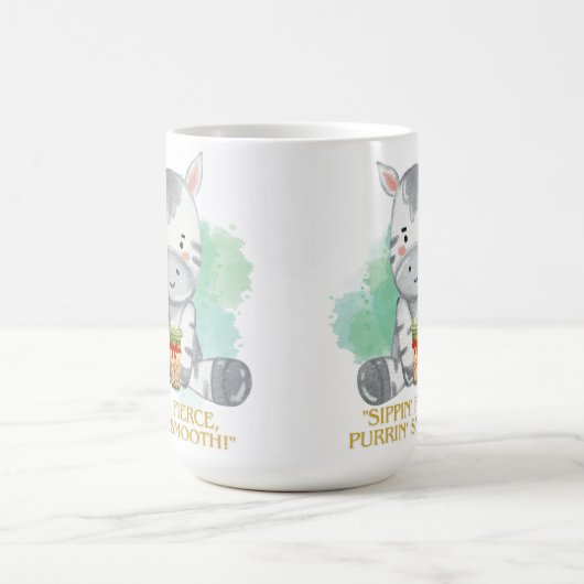 zebra quote cartoon drink bobba tea magische mok (Midden)
