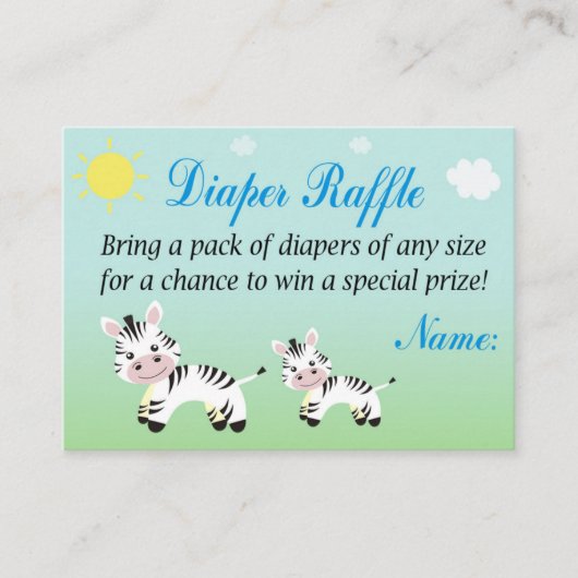 Zebra Raffle Tickets (Voorkant)