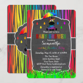 Zebra Rainbow Baby shower Invitation Kaart (Voorkant / Achterkant)