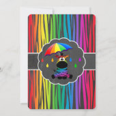 Zebra Rainbow Baby shower Invitation Kaart (Achterkant)