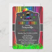 Zebra Rainbow Baby shower Invitation Kaart (Voorkant)