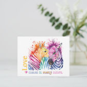 Zebra Rainbow Gifts Briefkaart (Staand voorkant)