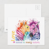 Zebra Rainbow Gifts Briefkaart (Voorkant / Achterkant)