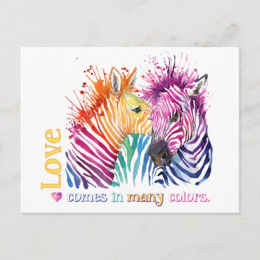 Zebra Rainbow Gifts Briefkaart (Voorkant)