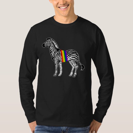 Zebra Rainbow Pride  DNA Pride LGBT T-shirt (Voorkant)