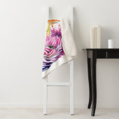Zebra Rainbow Sherpa Blanket Deken (In situ)