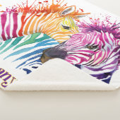 Zebra Rainbow Sherpa Blanket Sherpa Deken (3/4)