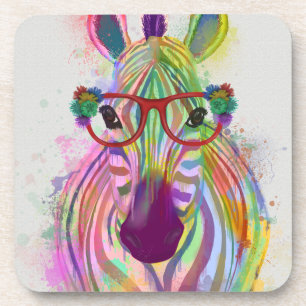 Zebra Rainbow Splash Bier Onderzetter