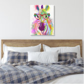 Zebra Rainbow Splash Canvas Afdruk (Insitu (Slaapkamer))