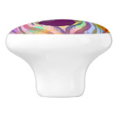 Zebra Rainbow Splash Keramische Knop (Zijkant)
