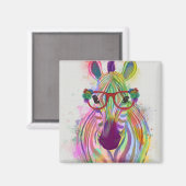 Zebra Rainbow Splash Magneet (Voorkant / Achterkant)