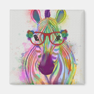 Zebra Rainbow Splash Magneet
