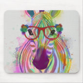 Zebra Rainbow Splash Muismat (Voorkant)