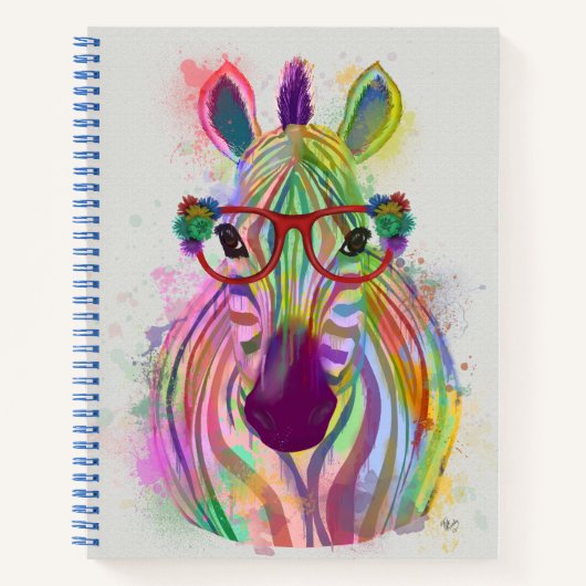 Zebra Rainbow Splash Notitieboek (Voorkant)