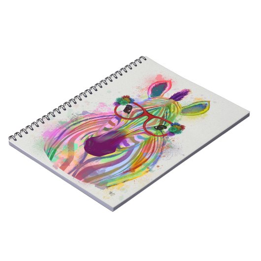 Zebra Rainbow Splash Notitieboek (Linkerzijde)
