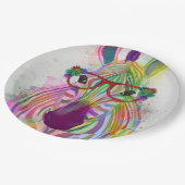 Zebra Rainbow Splash Papieren Bordje (Gekanteld)